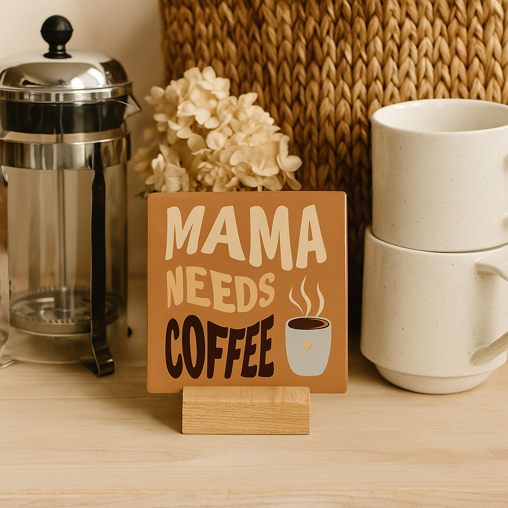 Mama needs coffee - ceramic tile