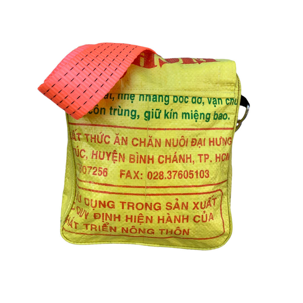 Beadbags klassieke schoudertas geel