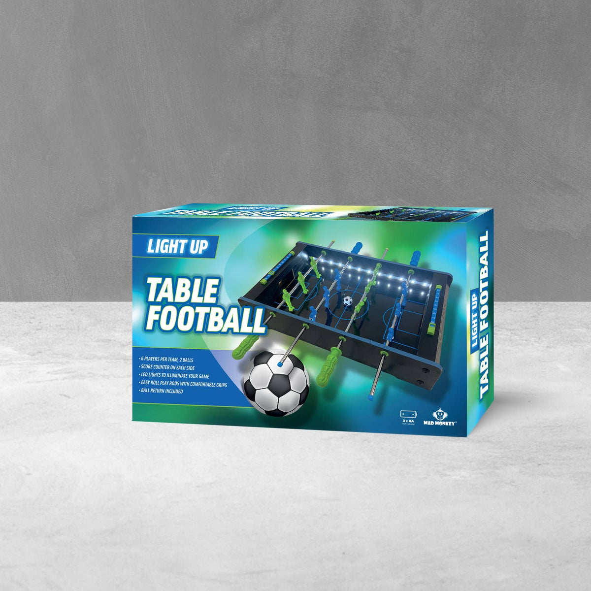 Mini tafelvoetbalspel met LED verlichting