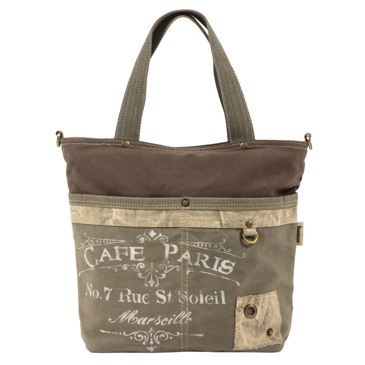 Sunsa Dames grote handtas vintage veganische schoudertas