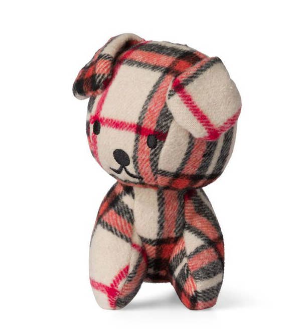 Miffy & Friends beige Snuffie de hond met ruitjes knuffeldier