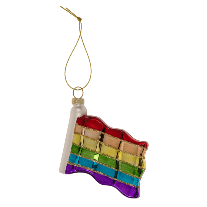 Glazen hanger voor kerstboom, Pride, 10 x 6 cm, 2 assorti, 12 stuks