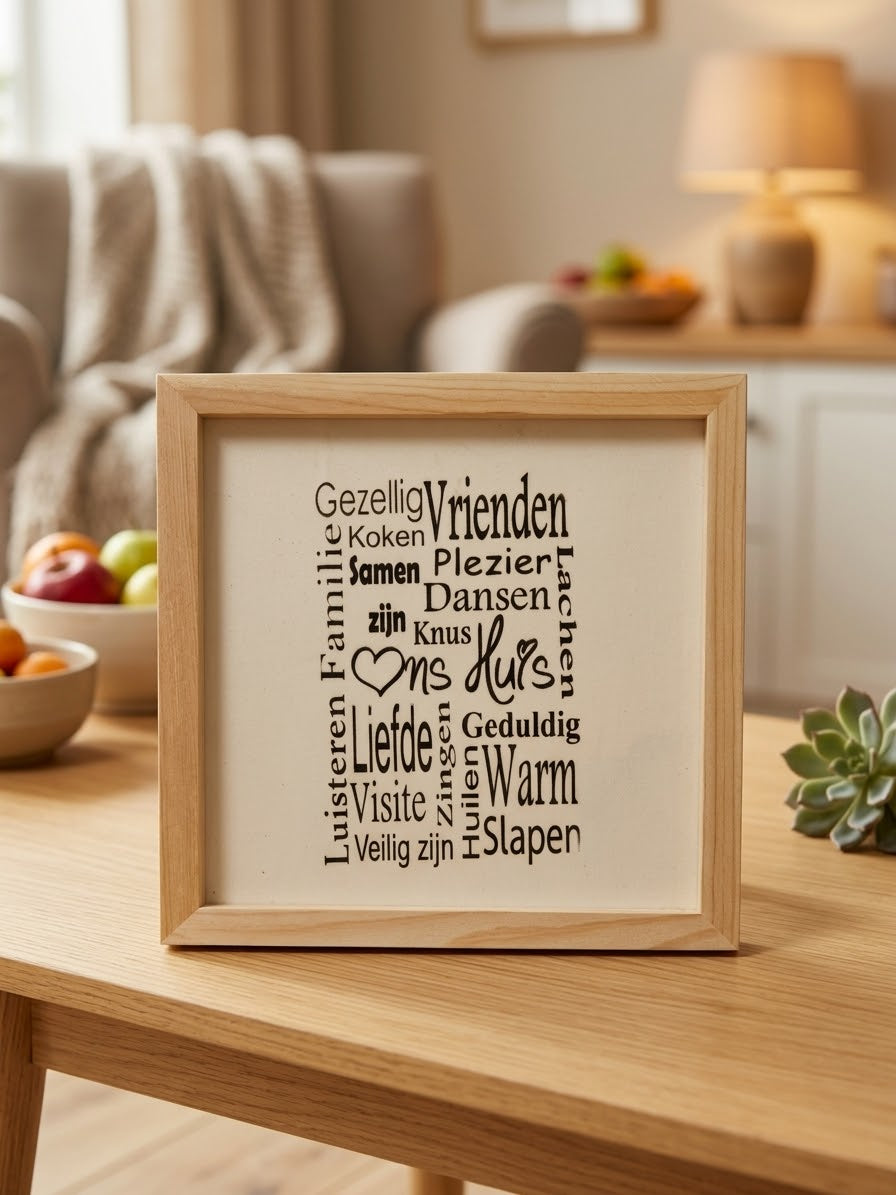 Houten schilderij vrienden