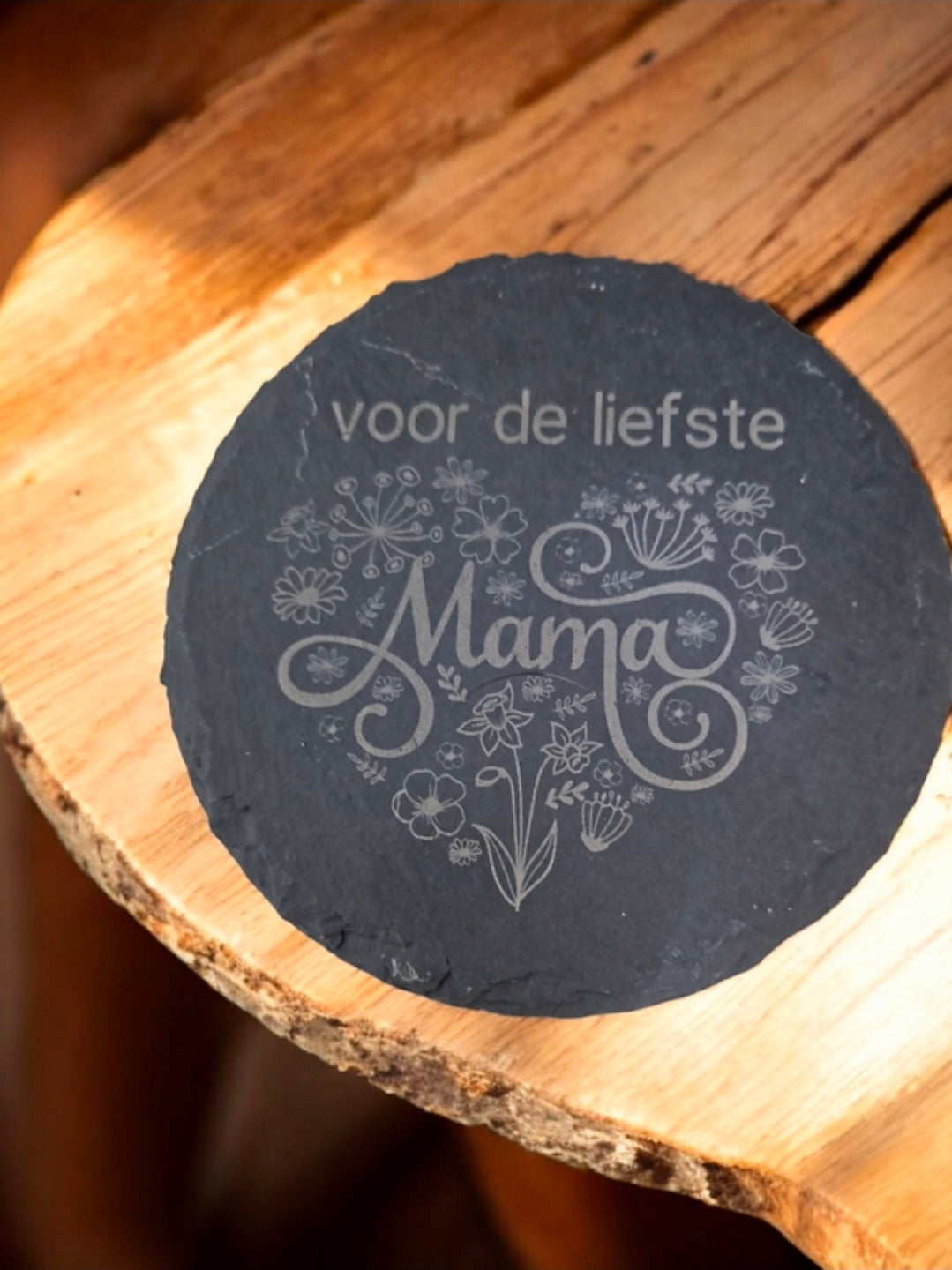 Leisteen onderzetter mama