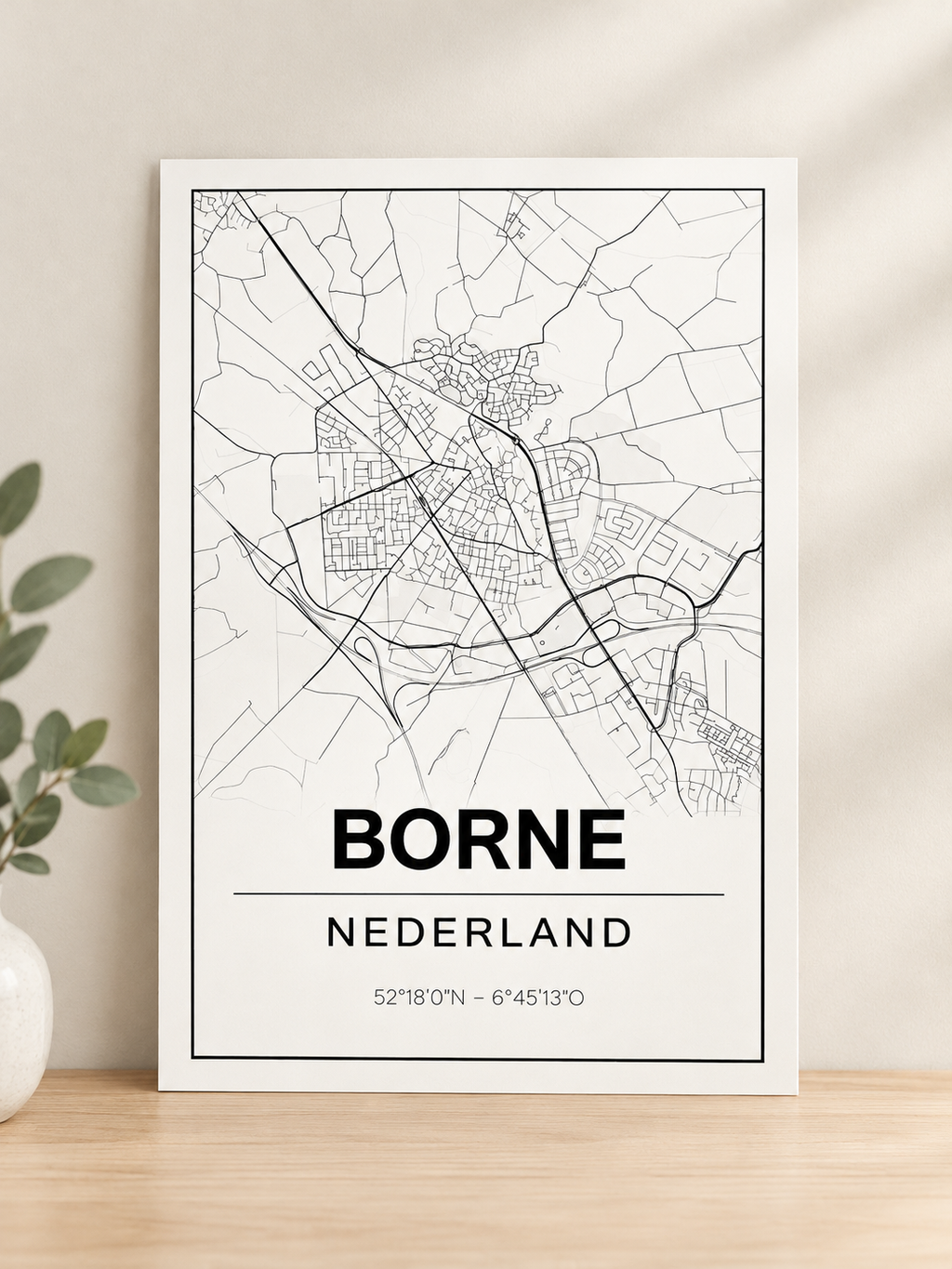 Plattegrond kaart Borne