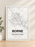 Plattegrond kaart Borne