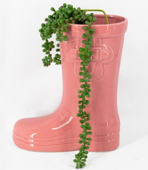 Aardewerk vaas regenlaars roze
